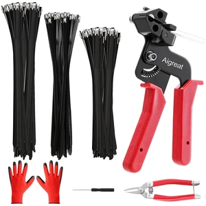 Stainless Steel Zip Ties Kit with 150 Metal Cable Ties & Metal Cable Tie Wrap Gun, Heavy Duty Outdoor Fastening Tool for Exhaust Pipe, Chain Link Fence, Auto Repair, Industrial Cable Binding Stainless Steel Zip Ties Kit with 150 Metal Cable Ties & Metal Cable Tie Wrap Gun, Heavy Duty Outdoor Fastening Tool for Exhaust Pipe, Chain Link Fence, Auto Repair, Industrial Cable Binding