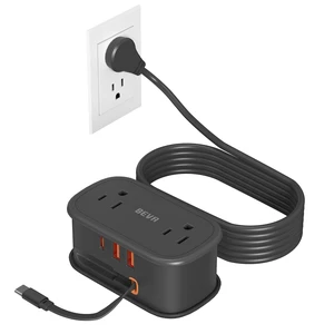 Travel Power Strip, 5FT Extension Cord, Retractable USB C Cable 2 AC Outlets 3 USB Ports (1 USB C), Flat Plug, Small Portable, Travel Accessories, Cruise Ship Essentials(Black) Travel Power Strip, 5FT Extension Cord, Retractable USB C Cable 2 AC Outlets 3 USB Ports (1 USB C), Flat Plug, Small Portable, Travel Accessories, Cruise Ship Essentials(Black)