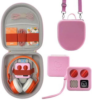Silicone Cover and Travel Case Compatible with Yoto Mini with Headphones, Hard Carrying Case with Shoulder Strap and Adventure Jacket Accessories Set for Yoto Mini, Pink Silicone Cover and Travel Case Compatible with Yoto Mini with Headphones, Hard Carrying Case with Shoulder Strap and Adventure Jacket Accessories Set for Yoto Mini, Pink