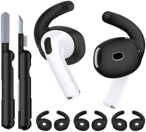 4 Pairs Anti-Slip for AirPods 5 / AirPods 4 Ear Tips Hooks (Black) Silicone, Soft, Skin-friendly, Comfortable to Wear, Fits All Ear Shapes, with Cleaning Pen/Carabiner/Storage Pouch 4 Pairs Anti-Slip for AirPods 5 / AirPods 4 Ear Tips Hooks (Black) Silicone, Soft, Skin-friendly, Comfortable to Wear, Fits All Ear Shapes, with Cleaning Pen/Carabiner/Storage Pouch