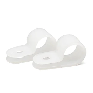 100Pcs White Nylon R-Type Cable Clamps, 3/4 Inch Wire Organizer Nylon durable material, R-Type cable fixing clips, Ideal for household wire management, Office Cable Management 100Pcs White Nylon R-Type Cable Clamps, 3/4 Inch Wire Organizer Nylon durable material, R-Type cable fixing clips, Ideal for household wire management, Office Cable Management