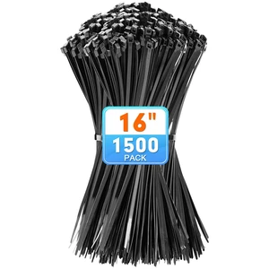 16 Inch Black Nylon Zip Ties, 1500 Pack Self-Locking 50lb Tensile UV Resistant Construction, HeavyDuty Performance, Suitable For Both Indoor And Outdoor Securing Applications 16 Inch Black Nylon Zip Ties, 1500 Pack Self-Locking 50lb Tensile UV Resistant Construction, HeavyDuty Performance, Suitable For Both Indoor And Outdoor Securing Applications
