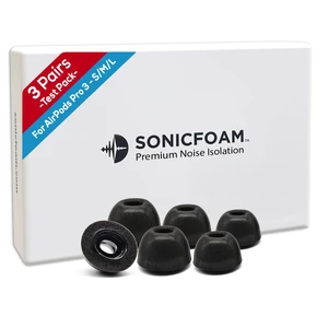 SFAir-3 Pro S/M/L - Memory Foam Earbud Tips - 3 Pairs - Black Fits Airpods Pro 3, One Pair Lasts up to 4 weeks, Fits in Charging Case SFAir-3 Pro S/M/L - Memory Foam Earbud Tips - 3 Pairs - Black Fits Airpods Pro 3, One Pair Lasts up to 4 weeks, Fits in Charging Case