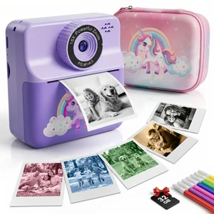 Kids Camera Instant Print with Carrying Case, Digital Selfie Camera with 6 Rolls Print Paper, 5 Monochrome Colors, 32GB SD Card, Portable Toddler Camera for Girls 3-12, Christmas Birthday Gift Kids Camera Instant Print with Carrying Case, Digital Selfie Camera with 6 Rolls Print Paper, 5 Monochrome Colors, 32GB SD Card, Portable Toddler Camera for Girls 3-12, Christmas Birthday Gift