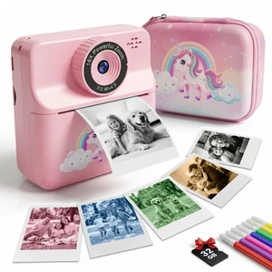 Kids Camera Instant Print with Carrying Case, Digital Selfie Camera with 6 Rolls Print Paper, 5 Monochrome Colors, 32GB SD Card, Portable Toddler Camera for Girls 3-12, Christmas Birthday Gift Kids Camera Instant Print with Carrying Case, Digital Selfie Camera with 6 Rolls Print Paper, 5 Monochrome Colors, 32GB SD Card, Portable Toddler Camera for Girls 3-12, Christmas Birthday Gift
