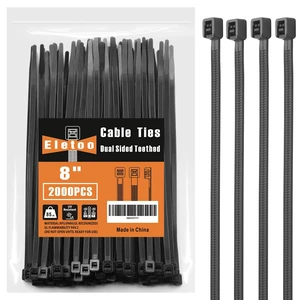8 Inch Black Zip Ties Heavy Duty 2000 Pack Cable Ties 85 LBS UV Resistant Cable Ties, Weatherproof, Self-Locking for Indoor and Outdoor 8 Inch Black Zip Ties Heavy Duty 2000 Pack Cable Ties 85 LBS UV Resistant Cable Ties, Weatherproof, Self-Locking for Indoor and Outdoor