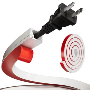 78" Silicone Cord Hider for 1 Cord, Self-Adhesive Wall Cord Cover Flexible Side Buckle Cable Raceway for Wall Mounted TV, Home Office Desk Cable Management, White 78" Silicone Cord Hider for 1 Cord, Self-Adhesive Wall Cord Cover Flexible Side Buckle Cable Raceway for Wall Mounted TV, Home Office Desk Cable Management, White