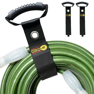 Easy-Carry Straps - 28 (2-Pack) Black with Grommet Cord Wrap and Hose Organizer for Your RV Tool Kit Easy-Carry Straps - 28 (2-Pack) Black with Grommet Cord Wrap and Hose Organizer for Your RV Tool Kit