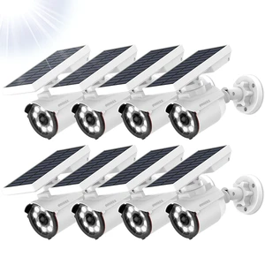 Solar Powered Outdoor Wireless Simulated Cameras Fake Camera, 8Pack Wire Free Motion Sensor Brightest Floodlights Spot Lighting Spotlight Defiant Activated Detector Solar Powered Outdoor Wireless Simulated Cameras Fake Camera, 8Pack Wire Free Motion Sensor Brightest Floodlights Spot Lighting Spotlight Defiant Activated Detector