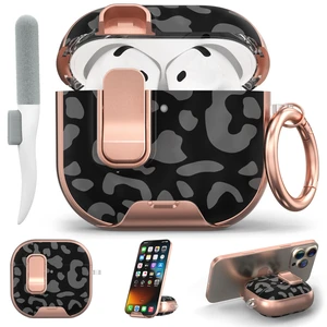 for AirPods 5/4 Case (2026/2024) with Lock & Phone Stand, Gray Leopard Magsafe Compatible,Two-Piece Design, Clear TPU for Apple Airpod 5th/4th Generation Case Cover with Keychain & Cleaner Kit for AirPods 5/4 Case (2026/2024) with Lock & Phone Stand, Gray Leopard Magsafe Compatible,Two-Piece Design, Clear TPU for Apple Airpod 5th/4th Generation Case Cover with Keychain & Cleaner Kit