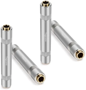 1/4 Inch TRS/TS Female to Female Gold-Plated Coupler (4 Pack), 1/4" TRS Stereo and TS Mono Jack Adapter Joiner, 6.35mm Extension Gender Changer Converter Connectors for Amplifier Speaker Guitar Sound 1/4 Inch TRS/TS Female to Female Gold-Plated Coupler (4 Pack), 1/4" TRS Stereo and TS Mono Jack Adapter Joiner, 6.35mm Extension Gender Changer Converter Connectors for Amplifier Speaker Guitar Sound