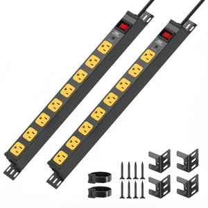 8-Outlet Mountable Power Strip, 2100J Surge Protector, 6FT Cord, 2PK ETL Listed, Heavy Duty Metal Power Bar, Wall Mount for Under Desk, Workshop and Garage 8-Outlet Mountable Power Strip, 2100J Surge Protector, 6FT Cord, 2PK ETL Listed, Heavy Duty Metal Power Bar, Wall Mount for Under Desk, Workshop and Garage