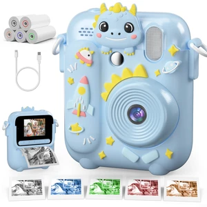 Kids Camera Instant Print, 3 4 5 6 7 8 9 10 11 Year Old Boy Birthday Gift 1080P HD Video Digital Instant Camera for Kids with Silicone Cover & 5 Rolls of Printer Paper (Blue) Kids Camera Instant Print, 3 4 5 6 7 8 9 10 11 Year Old Boy Birthday Gift 1080P HD Video Digital Instant Camera for Kids with Silicone Cover & 5 Rolls of Printer Paper (Blue)