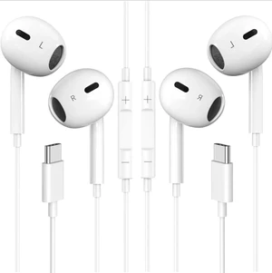 USB C Wired Earbuds for iPhone 17 16 15 2 Pack in-Ear Earphones with Clear Mic & Noise Reduction Volume Control Deep Bass Compatible with Galaxy S25/S24/S23/S22,Note 20 USB C Wired Earbuds for iPhone 17 16 15 2 Pack in-Ear Earphones with Clear Mic & Noise Reduction Volume Control Deep Bass Compatible with Galaxy S25/S24/S23/S22,Note 20