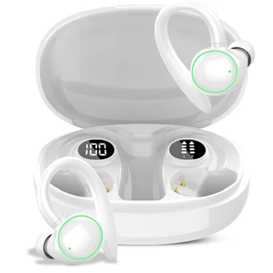 Wireless Earbuds, Bluetooth 5.4 Headphones Sport Over Ear Buds With ENC Mic ENC Noise Cancelling Mic, 48H, Wireless Earphone With Earhooks, Stereo Deep Bass, IP7 Waterproof Headset for Workout, White Wireless Earbuds, Bluetooth 5.4 Headphones Sport Over Ear Buds With ENC Mic ENC Noise Cancelling Mic, 48H, Wireless Earphone With Earhooks, Stereo Deep Bass, IP7 Waterproof Headset for Workout, White