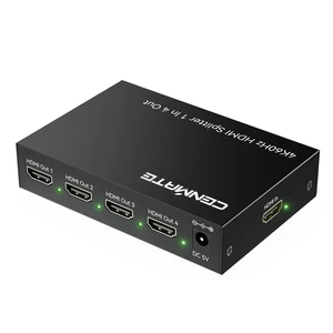 4K@60Hz HDMI 2.0 Splitter 1 in 4 Out, Mirror Only Not Extended Display, HDMI 2.0 Splitter, Support HDMI2.0, HDCP2.2, Auto Downscaling, Deep Color Mode at up to 36 bits, CEC 4K@60Hz HDMI 2.0 Splitter 1 in 4 Out, Mirror Only Not Extended Display, HDMI 2.0 Splitter, Support HDMI2.0, HDCP2.2, Auto Downscaling, Deep Color Mode at up to 36 bits, CEC