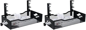 Large Under Desk Cable Management Tray - Heavy Duty Metal Cord Organizer with No Drill Installation for Office & Home Office Desks to Hide Wires & Power Strips (Black, XL) (Pack of 2) Large Under Desk Cable Management Tray - Heavy Duty Metal Cord Organizer with No Drill Installation for Office & Home Office Desks to Hide Wires & Power Strips (Black, XL) (Pack of 2)