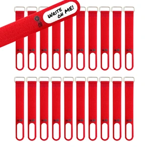 Cinch-Straps, 5" 20 Pack (Red) Features Metal Buckle and Write on Label for Easy Cord ID and Cable Management, Reusable Securing Cinch Straps Cinch-Straps, 5" 20 Pack (Red) Features Metal Buckle and Write on Label for Easy Cord ID and Cable Management, Reusable Securing Cinch Straps