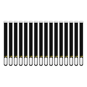 Cinch-Straps, 12-in (16-Pack) Black Hook and Loop Strap with Write on Label for Easy Cord Identification and Cable Management Cinch-Straps, 12-in (16-Pack) Black Hook and Loop Strap with Write on Label for Easy Cord Identification and Cable Management