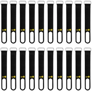 Cinch-Straps, 5-in (20-Pack) Black Hook and Loop Strap with Write on Label for Easy Cord Identification and Cable Management Cinch-Straps, 5-in (20-Pack) Black Hook and Loop Strap with Write on Label for Easy Cord Identification and Cable Management