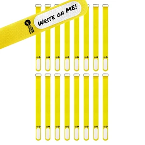 Cinch-Straps, 12" 16 Pack (Yellow) Features Metal Buckle and Label for Cord Identification, Reusable Multi-Purpose Cable Straps, Cord Wrap, Cord Organizers Cinch-Straps, 12" 16 Pack (Yellow) Features Metal Buckle and Label for Cord Identification, Reusable Multi-Purpose Cable Straps, Cord Wrap, Cord Organizers