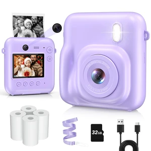 Kids Camera Instant Print, Dual-Lens 48MP Digital Camera,Purple, Christmas Birthday Gifts, 1080P Video, Selfie Lens, 32GB Card, For Girls Boys Kids Camera Instant Print, Dual-Lens 48MP Digital Camera,Purple, Christmas Birthday Gifts, 1080P Video, Selfie Lens, 32GB Card, For Girls Boys