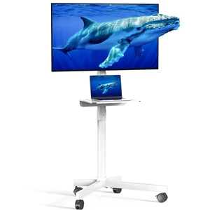 Mobile TV Cart, Rolling TV Stand with Wheels/Shelf for 21-60 Inch, White Tilt/Height Adjustable Portable TV Stand Up to 88lbs, Movable TV Stand for Bedroom, Living Room, Outdoor, Max VESA 400x400mm Mobile TV Cart, Rolling TV Stand with Wheels/Shelf for 21-60 Inch, White Tilt/Height Adjustable Portable TV Stand Up to 88lbs, Movable TV Stand for Bedroom, Living Room, Outdoor, Max VESA 400x400mm