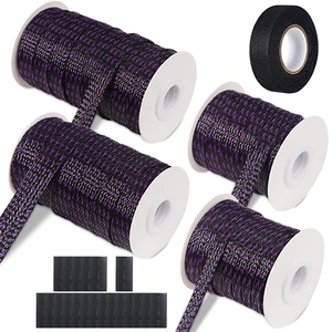 132 ft Expandable Braided Cable Sleeve Wire Loom PET Wiring Sleeving, Mesh Automotive Split Sheathing Wrap Management Heat Shrink for Audio and Other Home Device (1/2 in, 1/4 in, 3/8 in,3/4 in,Purple) 132 ft Expandable Braided Cable Sleeve Wire Loom PET Wiring Sleeving, Mesh Automotive Split Sheathing Wrap Management Heat Shrink for Audio and Other Home Device (1/2 in, 1/4 in, 3/8 in,3/4 in,Purple)