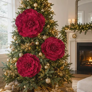3 Pcs Giant Burgundy Flowers for Christmas Decoration Large Red Rose Christmas Giant Flowers for Decoration Large Rose Petals for Wedding, Home Decor, Anniversary Birthday 3 Pcs Giant Burgundy Flowers for Christmas Decoration Large Red Rose Christmas Giant Flowers for Decoration Large Rose Petals for Wedding, Home Decor, Anniversary Birthday