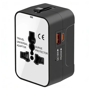 Travel Adapter, Worldwide All in One Universal Power Plug Adapter, White USB-C & USB-A Quick Charge, PD 3.0 Type C GaN Fast Charging, International AC Wall Charger Converter, for Europe USA UK AUS Travel Adapter, Worldwide All in One Universal Power Plug Adapter, White USB-C & USB-A Quick Charge, PD 3.0 Type C GaN Fast Charging, International AC Wall Charger Converter, for Europe USA UK AUS