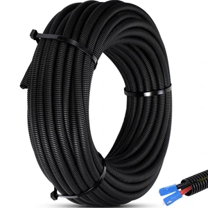 1'' X 30 ft Split Wire Loom Cord Protector Tubing Split Conduit Protector Tubing Convoluted Tube Flexible Electrical Wire Cover Protective Sleeves(Black) 1'' X 30 ft Split Wire Loom Cord Protector Tubing Split Conduit Protector Tubing Convoluted Tube Flexible Electrical Wire Cover Protective Sleeves(Black)