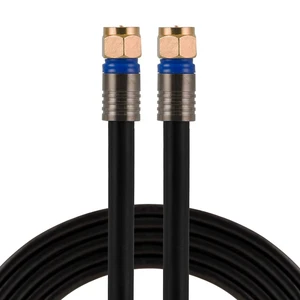 RG6 Coaxial Cable, 25 ft. F-Type Connectors, Quad Shielded Coax Cable, 3 GHz Digital, In-Wall Rated, Ideal for TV Antenna, DVR, VCR, Satellite, Cable Box, Home Theater, Black, 33531 RG6 Coaxial Cable, 25 ft. F-Type Connectors, Quad Shielded Coax Cable, 3 GHz Digital, In-Wall Rated, Ideal for TV Antenna, DVR, VCR, Satellite, Cable Box, Home Theater, Black, 33531