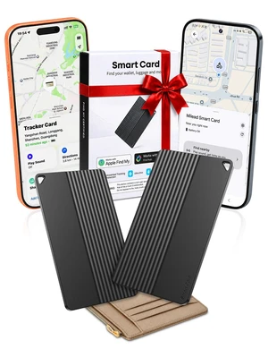 (2 Pack) Wallet Tracker Card (iOS and Android), 5 Years Battery Smart Card 0.09 Slim Tracking Card Work with Apple Find My & Google Find Hub, GPS Locator for Luggage Passports, Backpack (2 Pack) Wallet Tracker Card (iOS and Android), 5 Years Battery Smart Card 0.09 Slim Tracking Card Work with Apple Find My & Google Find Hub, GPS Locator for Luggage Passports, Backpack