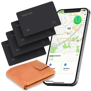 Wallet Tracker Card, Works with Apple Find My, Rechargeable, 4 Pack IP68 Waterproof Slim Tracking Cards For Wallets, Phones, Passports And Luggage Tags, Up To 5 Months Per Charge, iOS Only Wallet Tracker Card, Works with Apple Find My, Rechargeable, 4 Pack IP68 Waterproof Slim Tracking Cards For Wallets, Phones, Passports And Luggage Tags, Up To 5 Months Per Charge, iOS Only