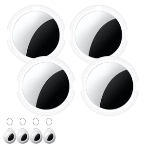 4 Pack Bluetooth Tracker Tags for Apple Find My MFi Certified Key Finder No Subscription Required Replaceable Battery Loud Alarm Water-Resistant Air Tracker Tags for Keys Wallets Luggage and Pets 4 Pack Bluetooth Tracker Tags for Apple Find My MFi Certified Key Finder No Subscription Required Replaceable Battery Loud Alarm Water-Resistant Air Tracker Tags for Keys Wallets Luggage and Pets