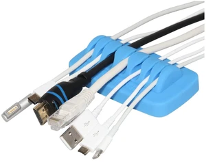 Heaviest Cable Organizer on the Market! Compact and Weighted Desktop Cord Holder for Desk and Nightstand, Eco-Friendly Silicone, No Bad Smell, Bundled with 4 Reusable Cable Ties! (Blue) Heaviest Cable Organizer on the Market! Compact and Weighted Desktop Cord Holder for Desk and Nightstand, Eco-Friendly Silicone, No Bad Smell, Bundled with 4 Reusable Cable Ties! (Blue)