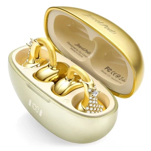 JewelPods C3 Wireless Bluetooth Earbuds, Jeweled Open-Ear Headphones, Gold Ultra-Light Memory Wire Clip-On Earrings for All-Day Comfort, 60H Playtime, Sweat & Water Resistant, Premium Sound JewelPods C3 Wireless Bluetooth Earbuds, Jeweled Open-Ear Headphones, Gold Ultra-Light Memory Wire Clip-On Earrings for All-Day Comfort, 60H Playtime, Sweat & Water Resistant, Premium Sound