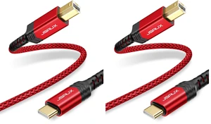 USB B to USB C Cable 10ft, USB C Printer Cable Compatible with MacBook Pro, HP, Epson, Canon, Brother, Lexmark, Xerox Printers and Scanner-Red (Pack of 2) USB B to USB C Cable 10ft, USB C Printer Cable Compatible with MacBook Pro, HP, Epson, Canon, Brother, Lexmark, Xerox Printers and Scanner-Red (Pack of 2)