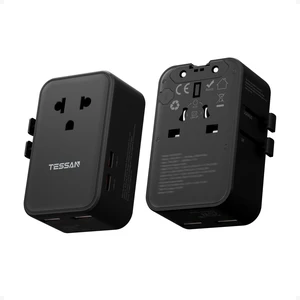 International Power Adapter PD 25W, Black Ultra Thin Universal Travel Adapter, 2 USB A 2 USB C, US to European UK Australia Ireland, Type C G A I International Power Adapter PD 25W, Black Ultra Thin Universal Travel Adapter, 2 USB A 2 USB C, US to European UK Australia Ireland, Type C G A I