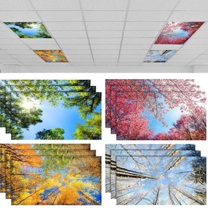 12 Pcs Classroom Fluorescent Light Covers Bulk, Seasons Forest 12 Pcs Classroom Fluorescent Light Covers Bulk, Seasons Forest