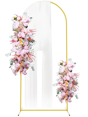 Arch Backdrop Stand, 6ft, Metal Wedding Arch Stand, Gold Arched Background Frame for Birthday Party, Baby Shower, Graduation, Photography Decoration Arch Backdrop Stand, 6ft, Metal Wedding Arch Stand, Gold Arched Background Frame for Birthday Party, Baby Shower, Graduation, Photography Decoration