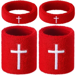 Cross Bicep & Wrist Bands Absorbent Sweatband Set Christian, Breathable Soft Cotton, Wristbands Armbands for Football Baseball Players Sports Accessories, Men and Women Cross Bicep & Wrist Bands Absorbent Sweatband Set Christian, Breathable Soft Cotton, Wristbands Armbands for Football Baseball Players Sports Accessories, Men and Women