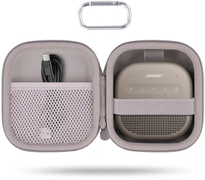 for Bose New SoundLink Micro 2nd Gen Speaker Protective Case, Sand EVA Hard Shell, Soft Velvet Lining, Durable Wrist Strap, Portable Travel Bag with Carabiner, Mesh Accessory Pocket for Bose New SoundLink Micro 2nd Gen Speaker Protective Case, Sand EVA Hard Shell, Soft Velvet Lining, Durable Wrist Strap, Portable Travel Bag with Carabiner, Mesh Accessory Pocket