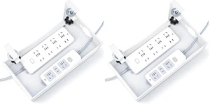 Extra Wide Under Desk Cable Management - 7inch No Drill Installation Cable Management Tray, Clamp/Screw Mount Desk Cable Management, Cable Management Tray for Office, Home((White, XL) (Pack of 2) Extra Wide Under Desk Cable Management - 7inch No Drill Installation Cable Management Tray, Clamp/Screw Mount Desk Cable Management, Cable Management Tray for Office, Home((White, XL) (Pack of 2)