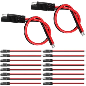 16 Pack 12 Awg 2 Pin SAE Quick Connectors Extension Cable 1ft 12v Connectors Disconnect Wire Harness with Single Plug for Motorcycle, Car, Solar Panel, Battery Charger and Automotive Use 16 Pack 12 Awg 2 Pin SAE Quick Connectors Extension Cable 1ft 12v Connectors Disconnect Wire Harness with Single Plug for Motorcycle, Car, Solar Panel, Battery Charger and Automotive Use