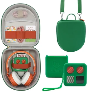 Silicone Cover and Travel Case Compatible with Yoto Mini with Headphones, Hard Carrying Case with Shoulder Strap and Adventure Jacket Accessories Set for Yoto Mini, Green Silicone Cover and Travel Case Compatible with Yoto Mini with Headphones, Hard Carrying Case with Shoulder Strap and Adventure Jacket Accessories Set for Yoto Mini, Green