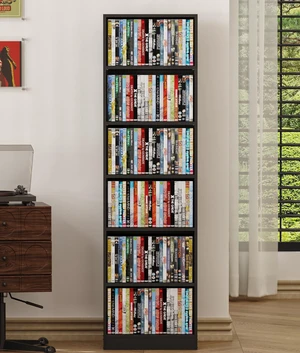 6 Tier DVD Storage Shelf, Media Shelf with Adjustable Shelves, Black Media Organizer Shelf for DVDs, Video Games & Movies, Holds Up to 150+ DVDs 6 Tier DVD Storage Shelf, Media Shelf with Adjustable Shelves, Black Media Organizer Shelf for DVDs, Video Games & Movies, Holds Up to 150+ DVDs