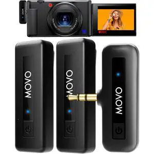 Mini-Duo Wireless Microphones for Cameras, Wireless Camera Mini Mic - 3.5mm Lapel Microhone for Sony, Canon, and Nikon DSLR - 2.4Ghz Transmitter Mini-Duo Wireless Microphones for Cameras, Wireless Camera Mini Mic - 3.5mm Lapel Microhone for Sony, Canon, and Nikon DSLR - 2.4Ghz Transmitter