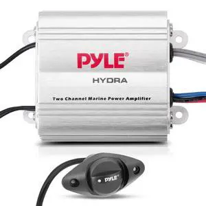 Hydra Marine Amplifier - Upgraded Elite Series 400 Watt 2 Channel Micro Amplifier - Waterproof, GAIN Level Controls, RCA Stereo Input, 3.5mm Jack & Volume Control (PLMRMP1A) Hydra Marine Amplifier - Upgraded Elite Series 400 Watt 2 Channel Micro Amplifier - Waterproof, GAIN Level Controls, RCA Stereo Input, 3.5mm Jack & Volume Control (PLMRMP1A)