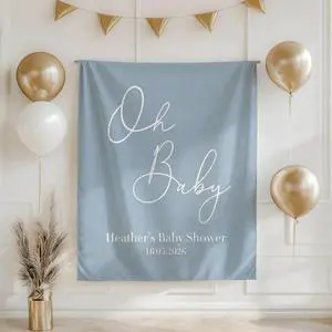 Oh Baby Shower Backdrop Banner, Personalized Baby Shower Sign with Name and Date, Minimalist Neutral Baby Shower Decoration, Custom Photo Booth Prop Gift Oh Baby Shower Backdrop Banner, Personalized Baby Shower Sign with Name and Date, Minimalist Neutral Baby Shower Decoration, Custom Photo Booth Prop Gift